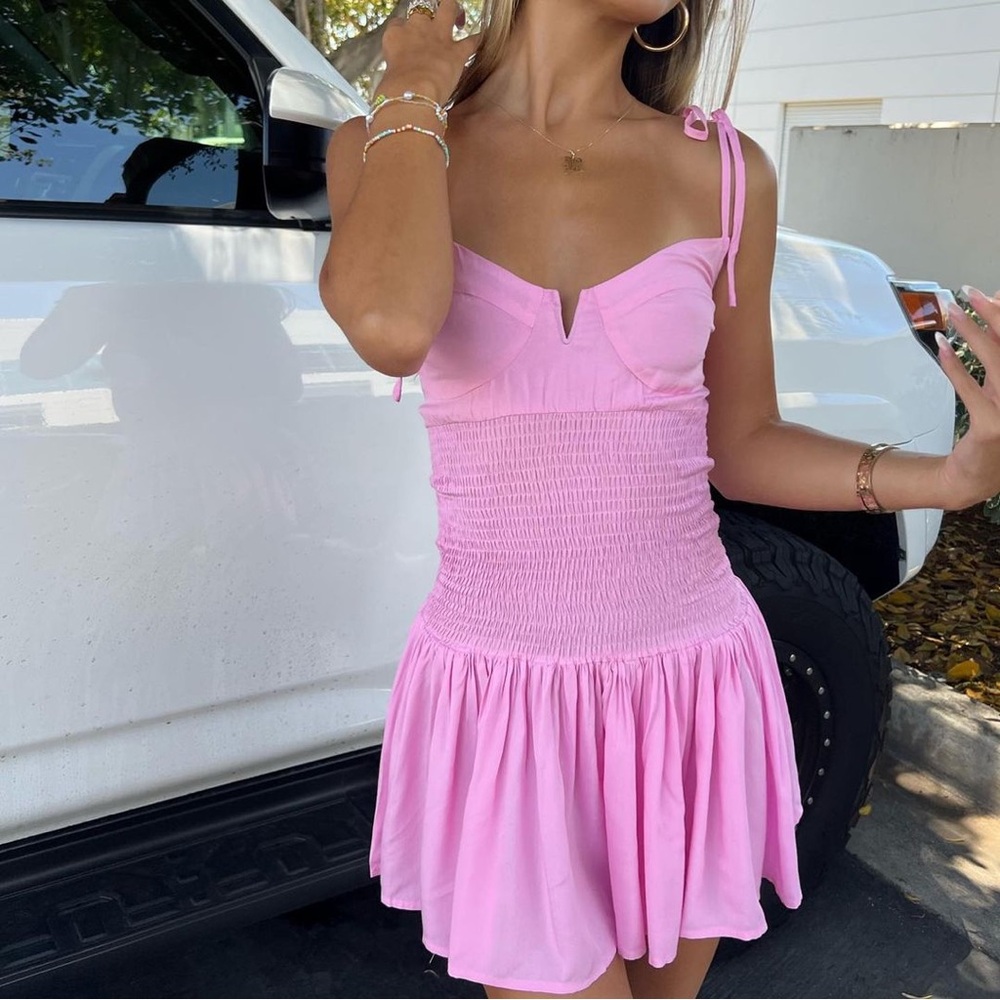 isabelle’s cabinet the girl next door pink mini dress